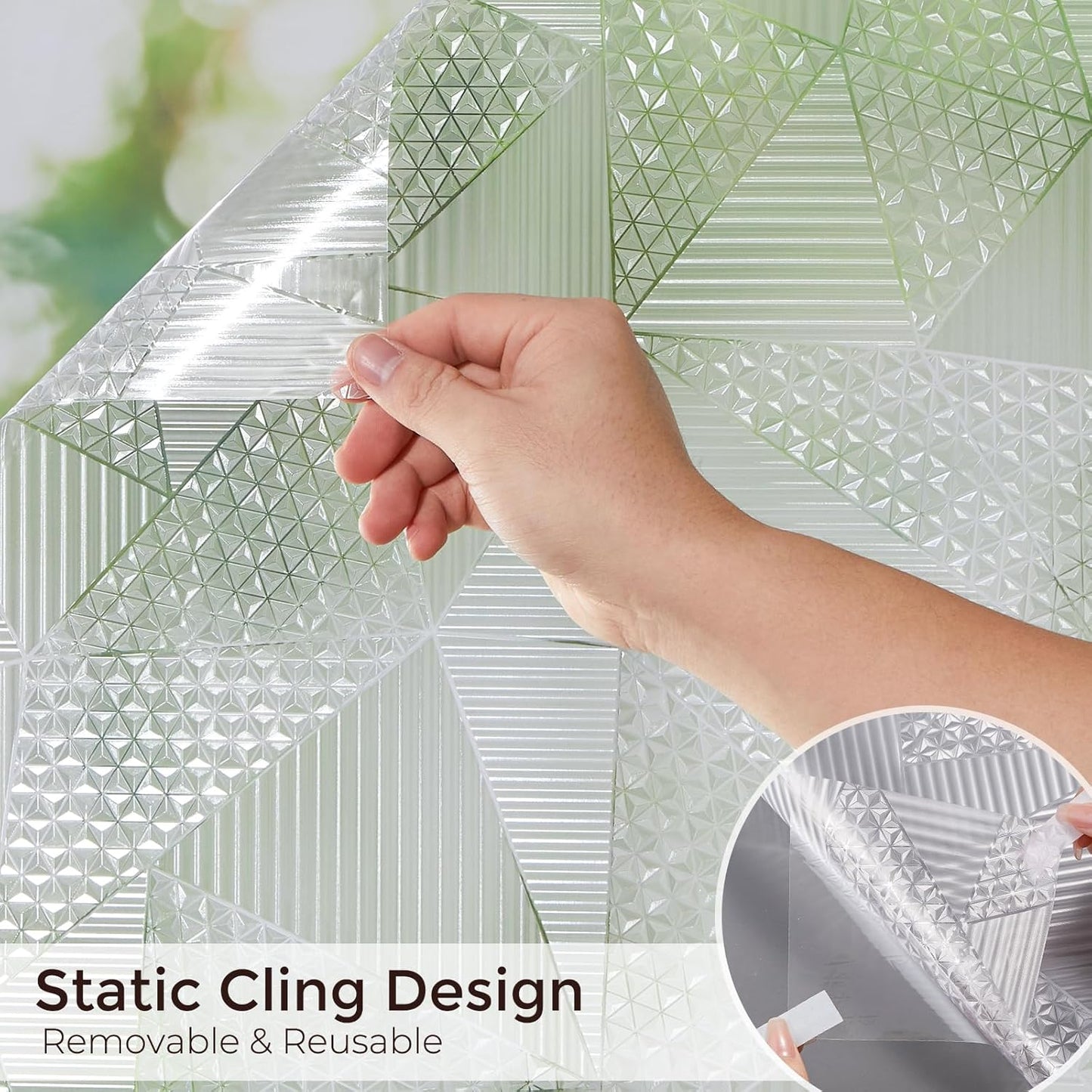 Coavas Decorative Window Film Privacy Window Frosting Film