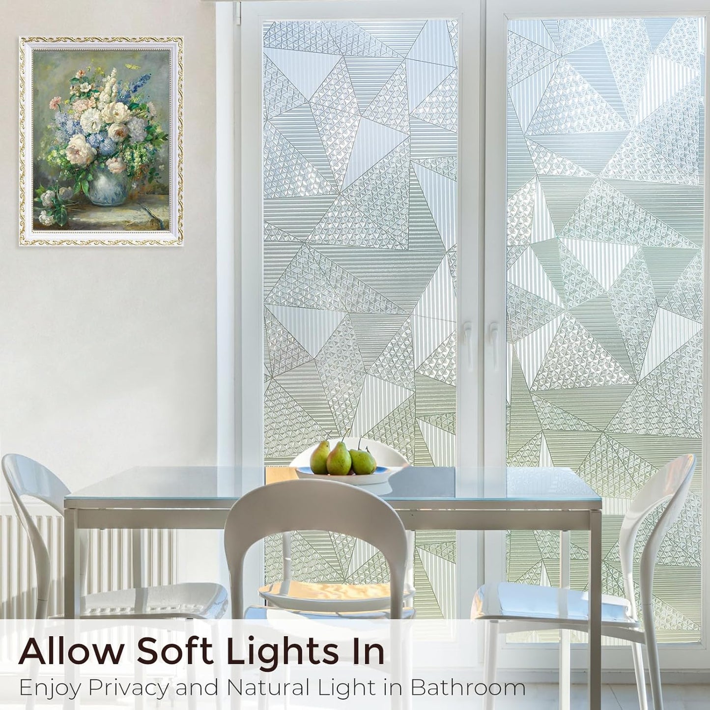 Coavas Decorative Window Film Privacy Window Frosting Film