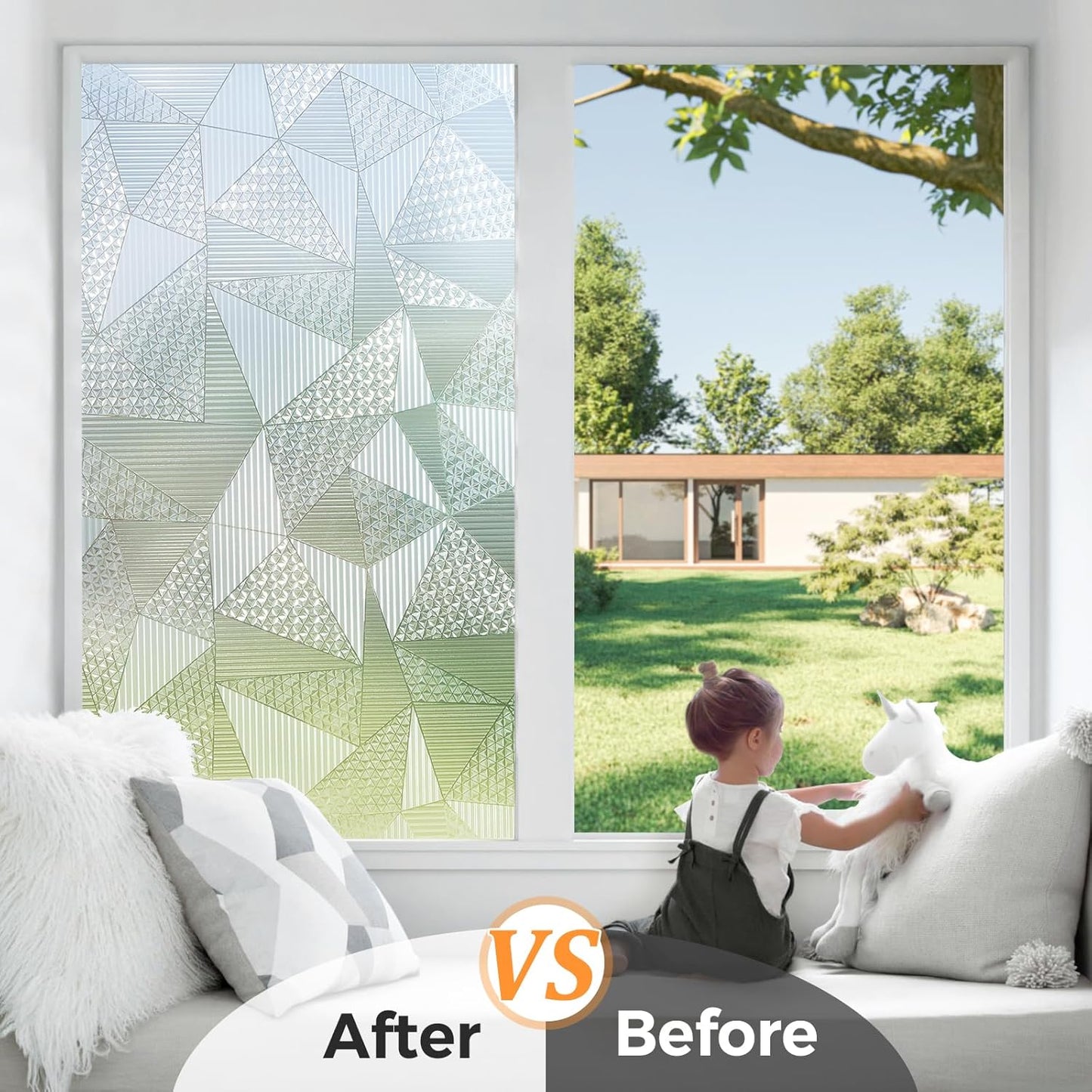 Coavas Decorative Window Film Privacy Window Frosting Film
