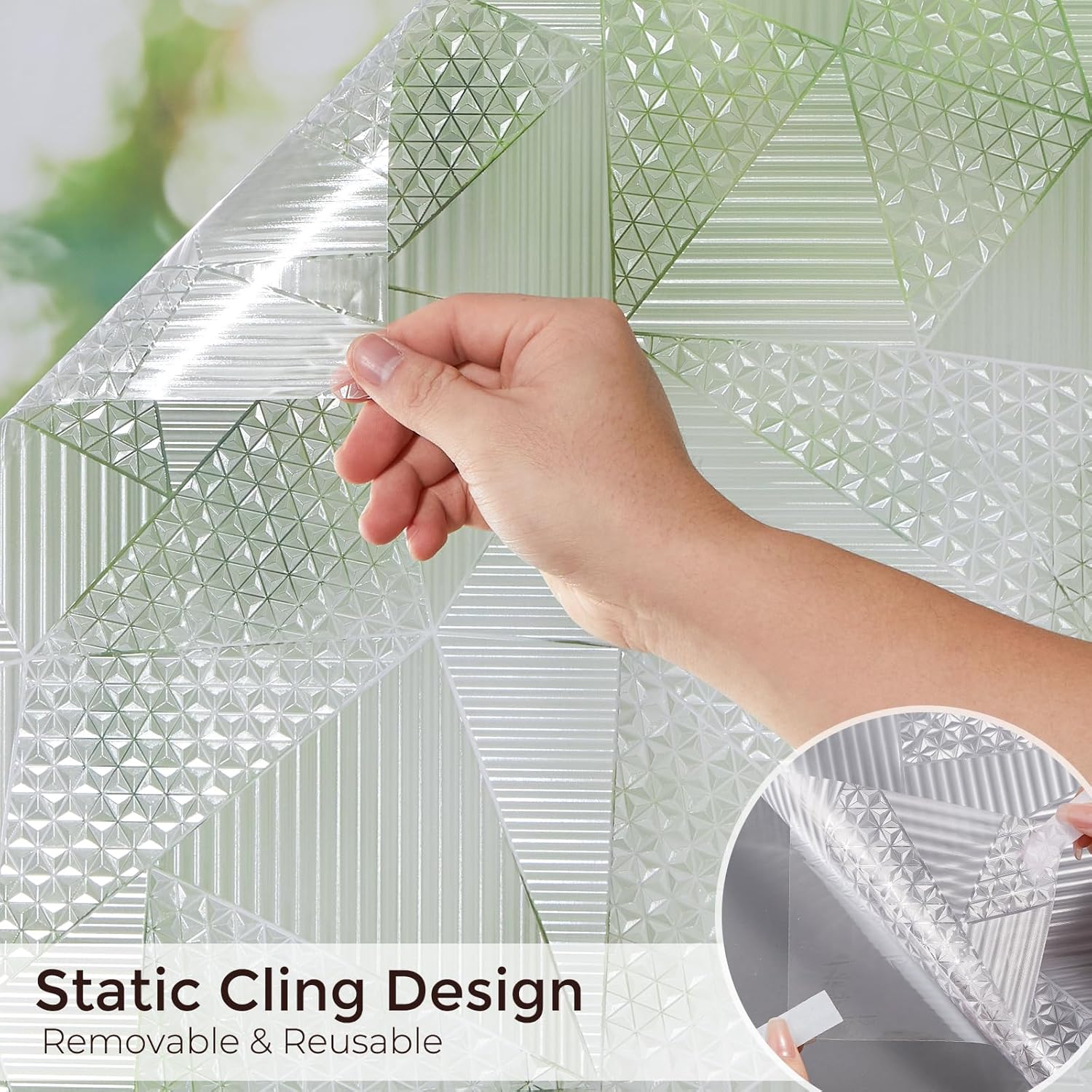 Coavas Decorative Window Film Privacy Window Frosting Film